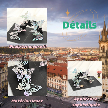 arte de voeux 20x15cm carte de vœux 3D créative papillon noir sculpture en papier carte de vœux d'anniversaire carte postale